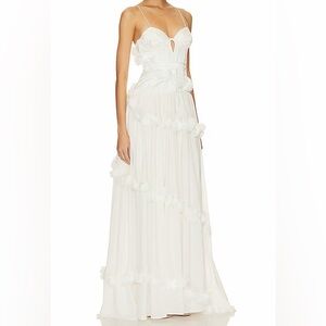 For Love And Lemons Ivory Olivia Bustier Ruffle Bridal Gown